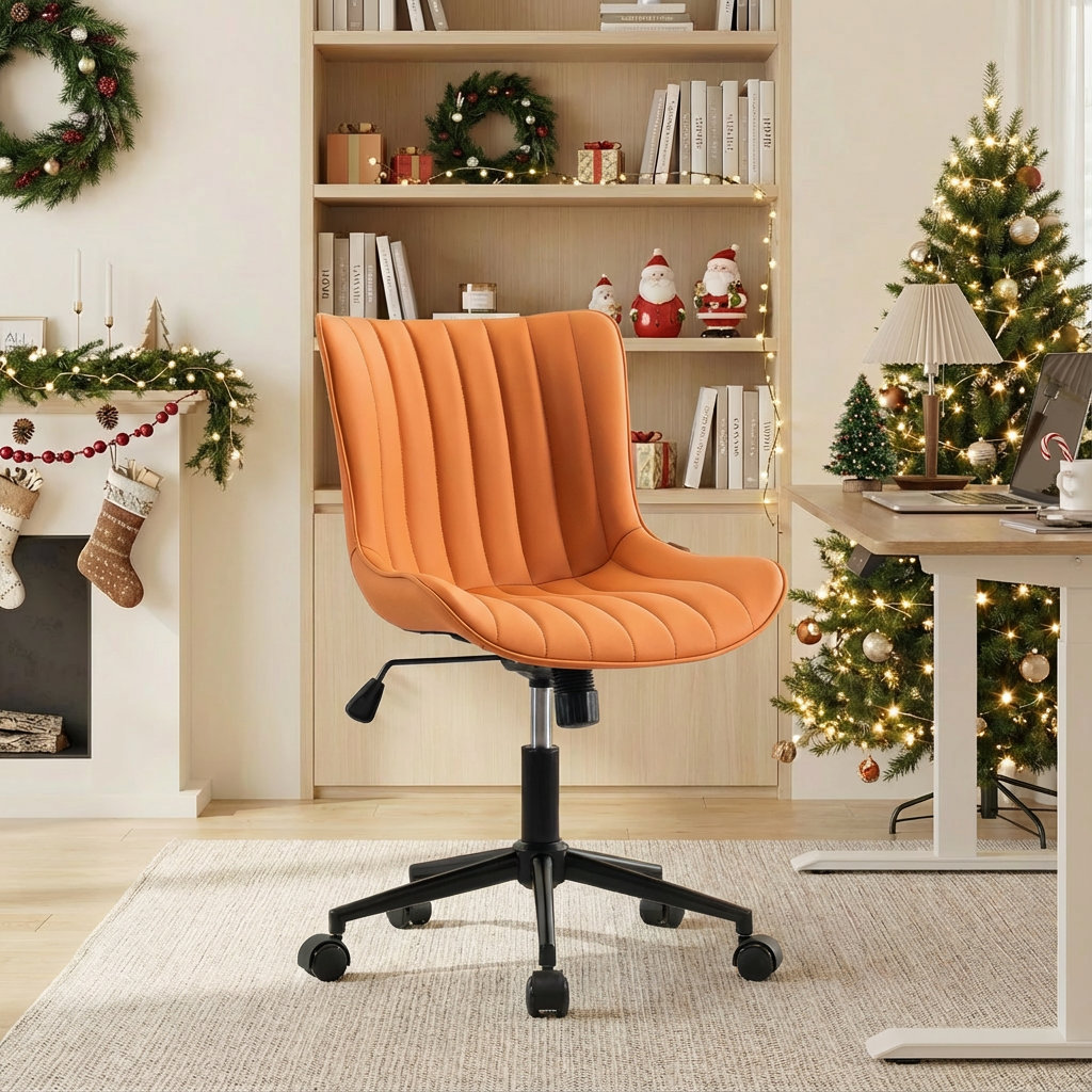 Brionni Leather Office Chair, Camel Performance Faux Leather