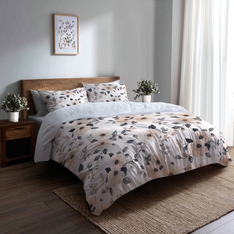 Ensemble de literie 3 pièces Boho - Ensemble de housse de couette et coussin décoratif brun nomade