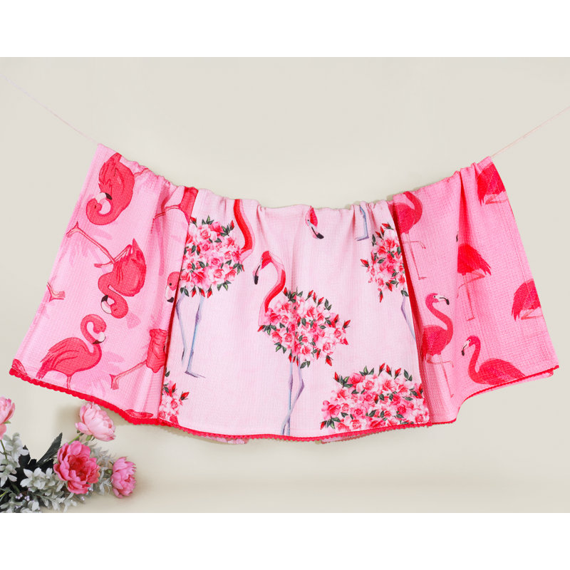 Tropical Flamingo Cotton Kitchen Towel Set