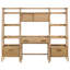 Ensemble de bureau d'ordinateur et de bibliothèque Schlesinger 4 pièces brun clair vieilli