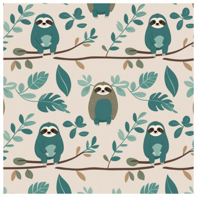 Toile paresseuse à motif de feuilles paresseuses en plusieurs tailles