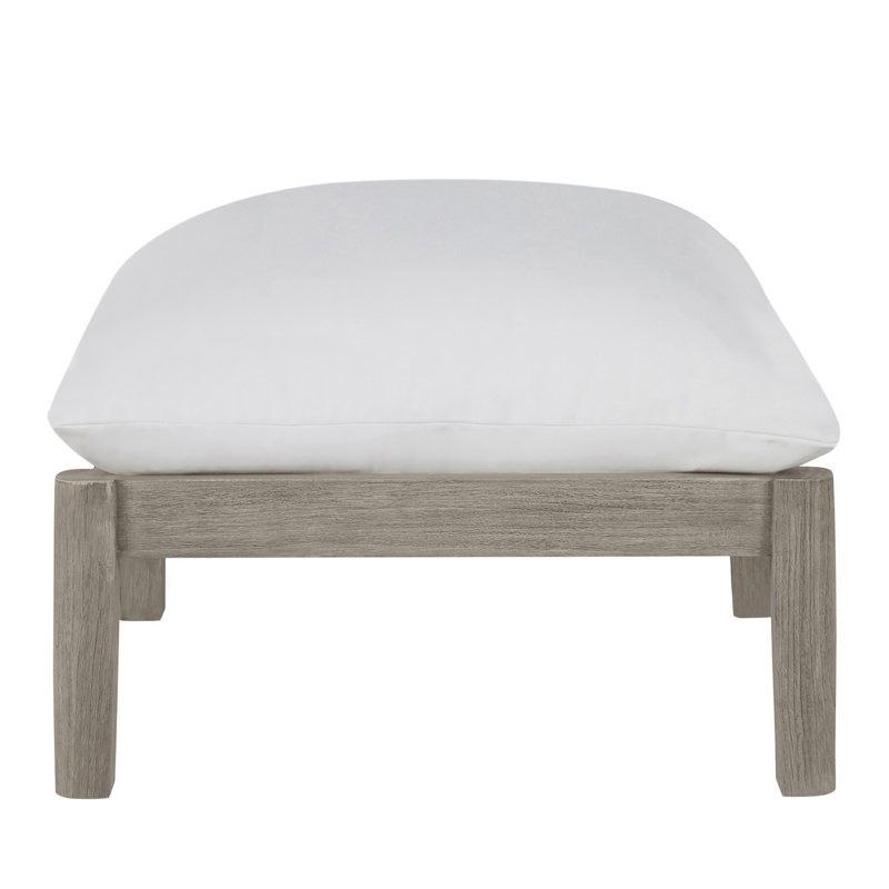Pouf extérieur Monterey en teck, Trépointe, Perle Bali, Teck huître