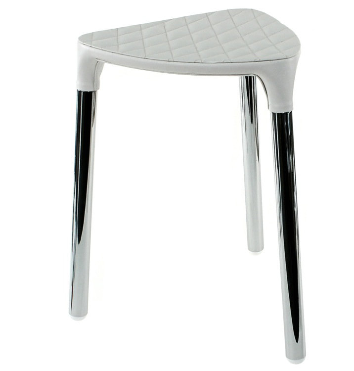 Tabouret d'appoint en métal Yannis, Blanc