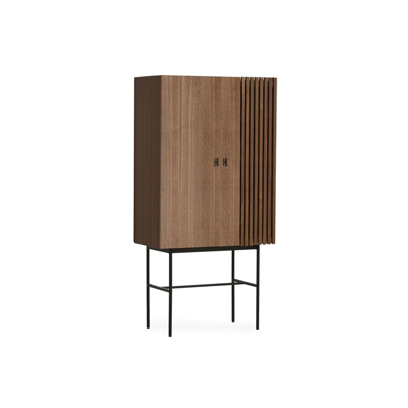 Array Highboard (80 Cm), Black/Walnut