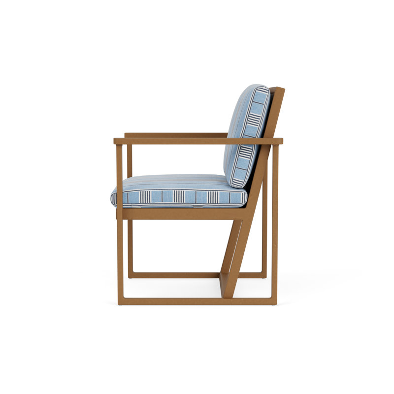 Summit Outdoor Dining Armchair, Ebony, Hansen Sky, Hickory