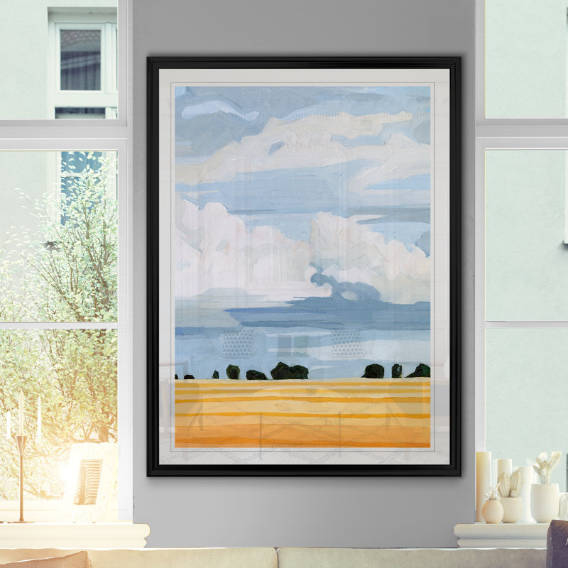 « pâle cloudscape ii »-impression sur toile, H 18,5 po x l 24,5 po x P 1,5 po, Cadre noir