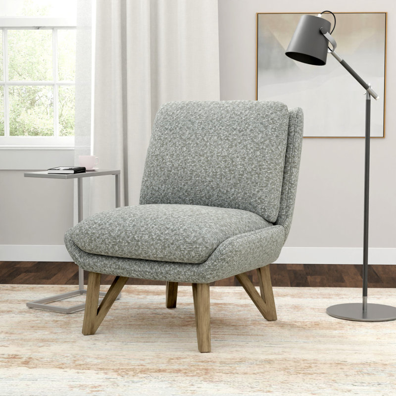 Fauteuil d'appoint sans accoudoirs Wallace & Bay Emerse, Tissu gris