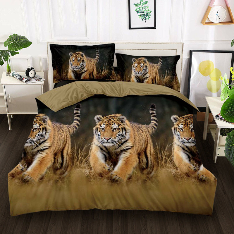 Polyester Animal Print Duvet Cover Set with Pillowcases Included, Double - 2 Standard Pillowcases