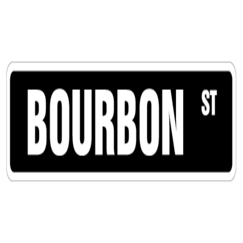 Enseigne de BOURBON Street à whisky Drinker New Orleans NOLA intérieure extérieure de 18 pouces de largeur
