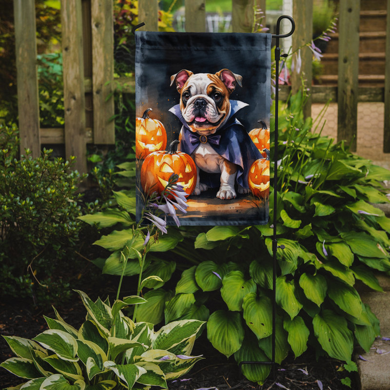 Drapeau de jardin chiot Halloween, Bouledogue anglais