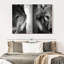 «Wolf faces» en noir et blanc, reproduction sur toile-617599340