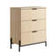 Commode 3 tiroirs Mid-Century avec façades en roseaux-474202378