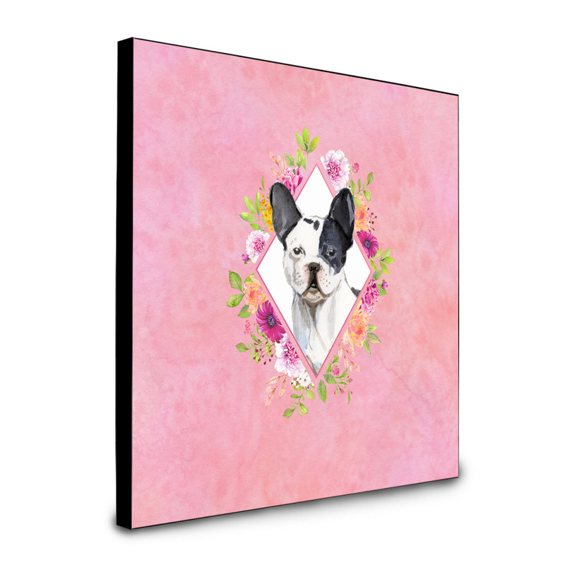 Panneau mural Dollman Flowers, Rose, Bouledogue
