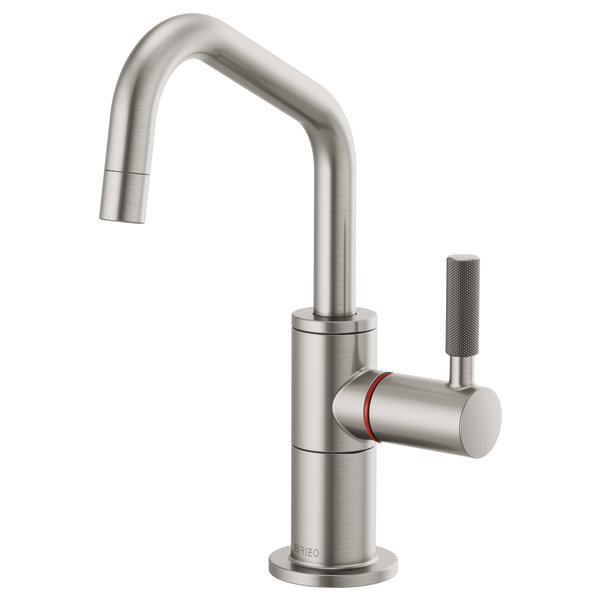 Litze® Instant Hot Faucet with Square Spout and Knurled Handle, Stainless