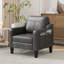 Fauteuil large en similicuir rembourré-230165342