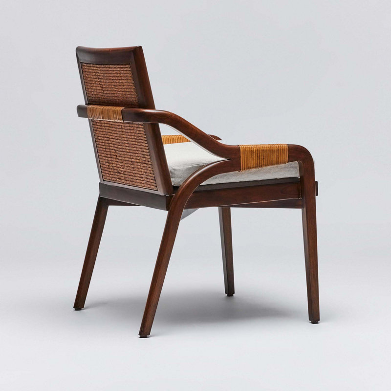 Delray Leather Arm Chair, Chestnut