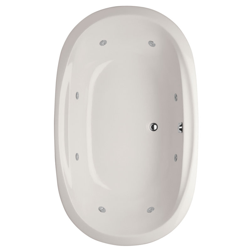 Builder Dual Oval 74'' L Whirlpool Bathtub, Almond