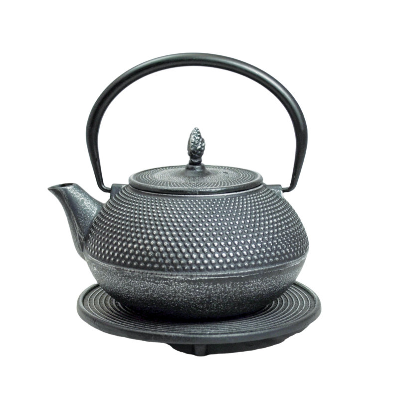 Cloelia 1.2 L Stovetop Safe Teapot, Silver/Black