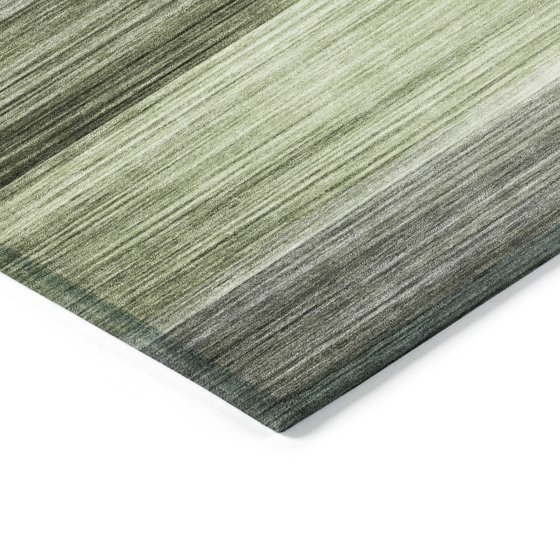 Tapis vert intérieur / extérieur lavable à la machine Xhevrie, Rectangle 10 pi x 14 pi