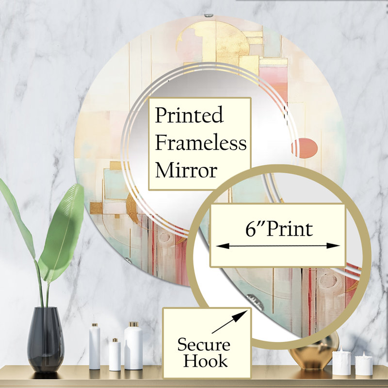 Surakarta - Miroir mural moderne rond, 32 po x 32 po