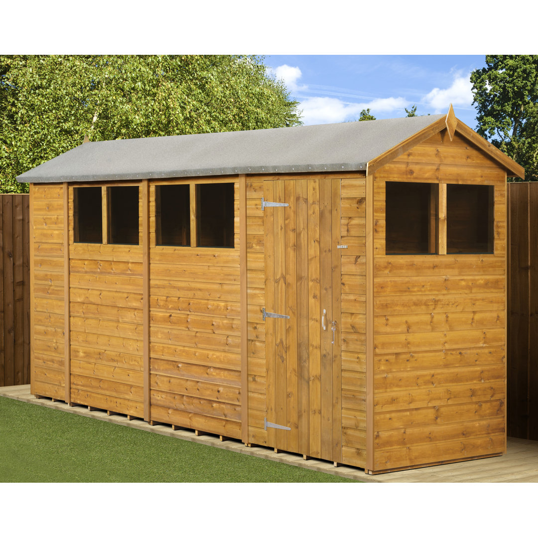 Modular Apex Garden Shed  14X4 With Windows