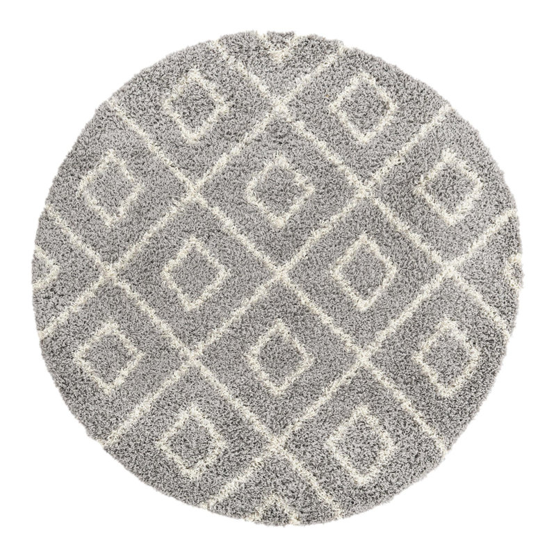 Azbill Geometric Indoor Rug, Round 5'3"