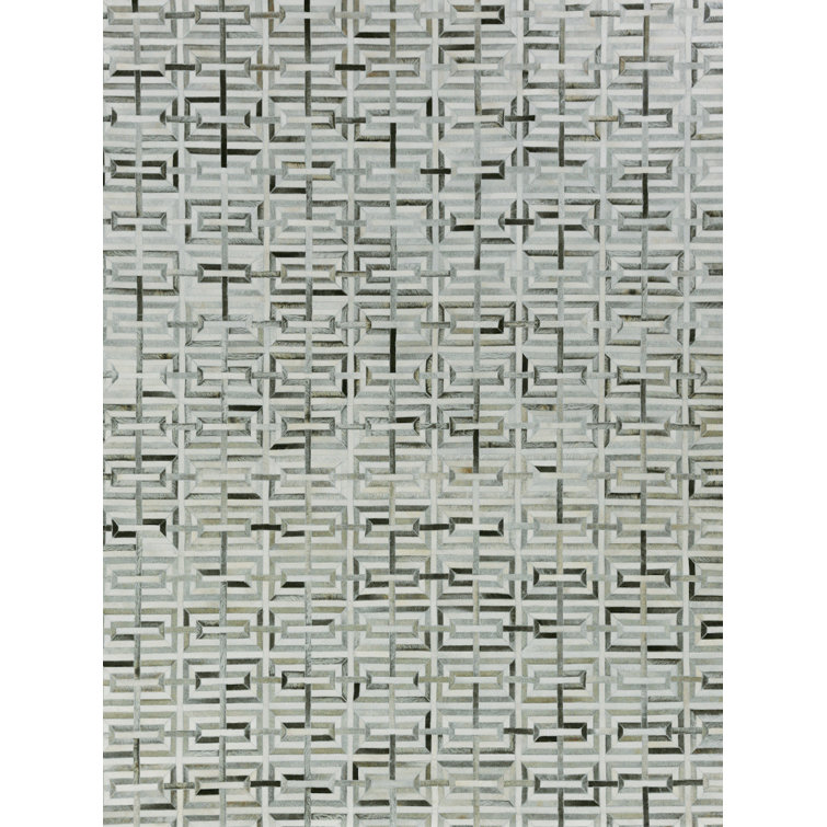 Natural Hide Cowhide Geometric Area Rug