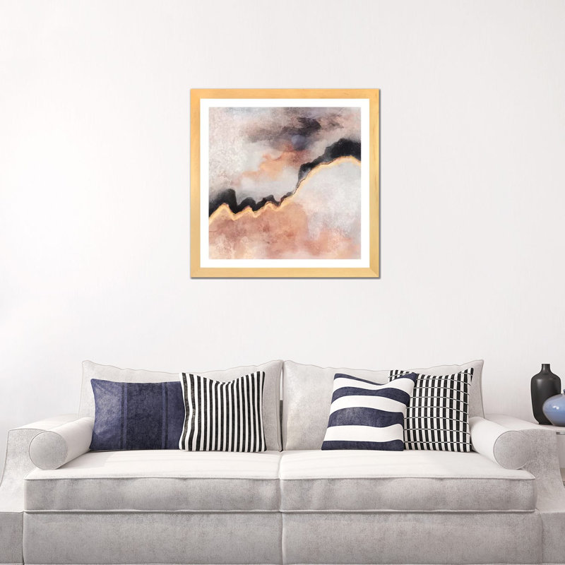 « Path » par Elisabeth Fredriksson-reproduction d’art, H 24 po x l 24 po x P 1 po, Toile avec cadre en bois beige, Blanc