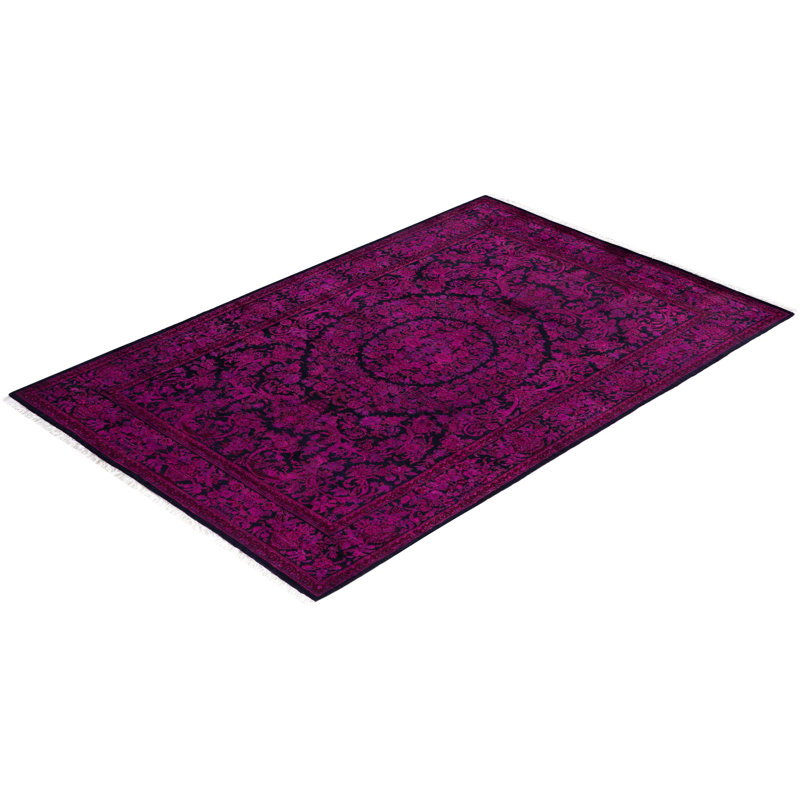 Overdyed One-of-a-Kind 4' 2" X 6' 3" Hand Knotted Area Rug