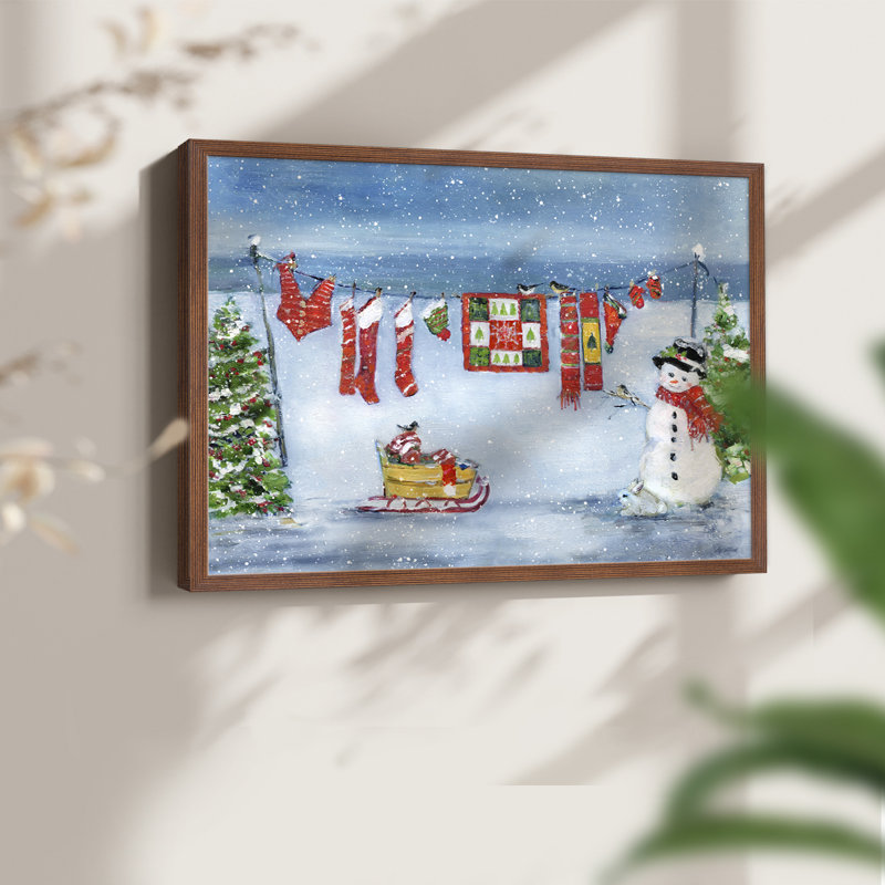 Holiday Holiday - Imprimé encadré - Restickable, H 16 po x l 20 po, Noyer