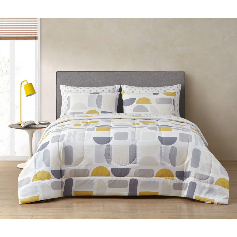 Ensemble de literie 7 pièces Kaiser, Édredon de très grande taille et 6 pièces suppl, Gris/Jaune