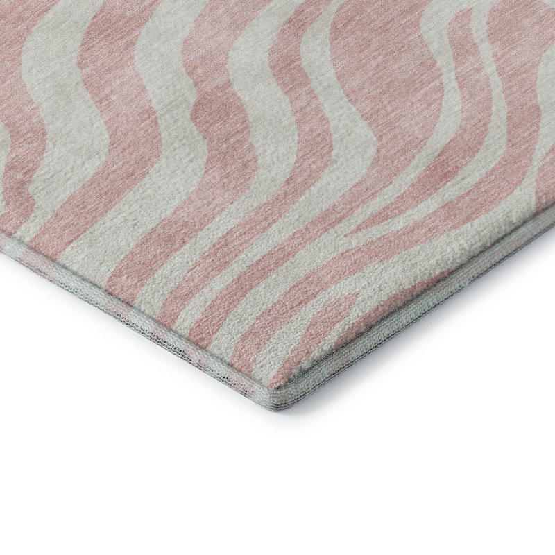 Tapis à imprimé animal de qualité supérieure lavable à la machine Kian AMF1042, Rectangle 5 pi x 7 pi 6 po