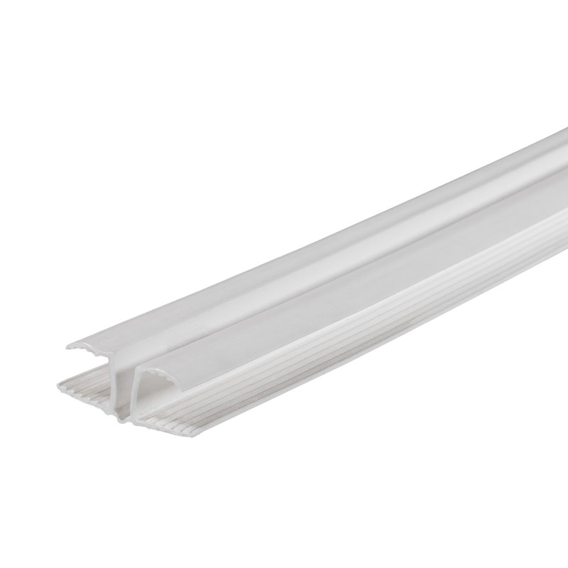 Charnière en plastique polypropylène blanc 1/2 po Outwater - longueur 12 pi coupée à (4) pièces de 36 po, H 0,5 po x l 36 po
