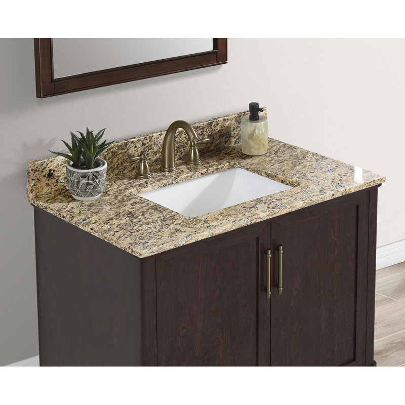 Comptoir de meuble-lavabo en granite 31 po avec évier et dosseret Santa Cecilia, Sainte-Cécile