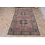 Tapis turc traditionnel fait à la main avec un élégant motif géométrique rose et bleu pour la maison