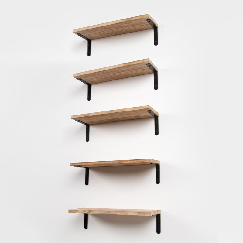 5 Piece Wood Bracket Shelf