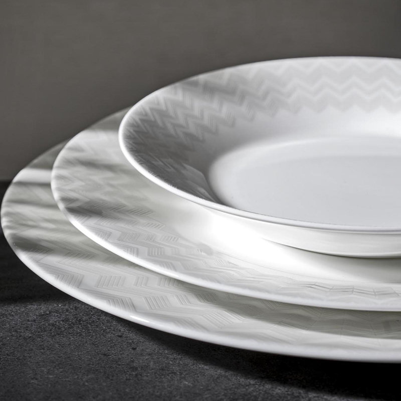 Zig Zag Bone China Salad/Dessert Plate