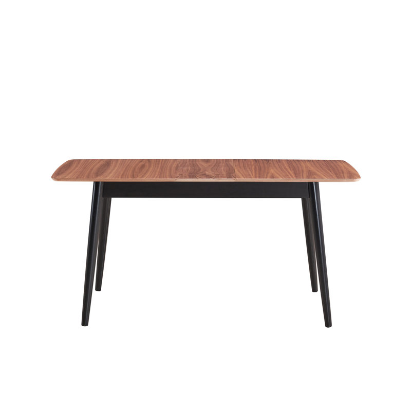 Table de salle à manger Natural & Black - Extension de feuille Bufferfly, matériau synthétique pour une utilisation durable dans le bois