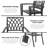 5pcs Patio Stackable Dining Set, Umbrella Hole And Wood-grain Tabletop-309183549