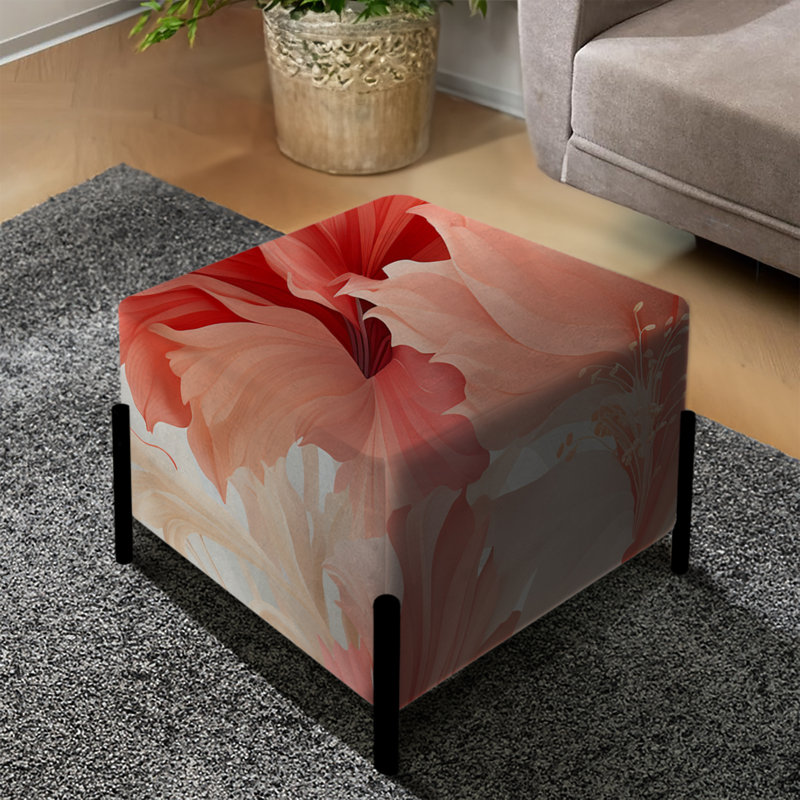 Tropical Whisper - motif tropical IV - repose-pieds carré tropical