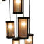 Luminaire suspendu 9 lumières en bronze acajou