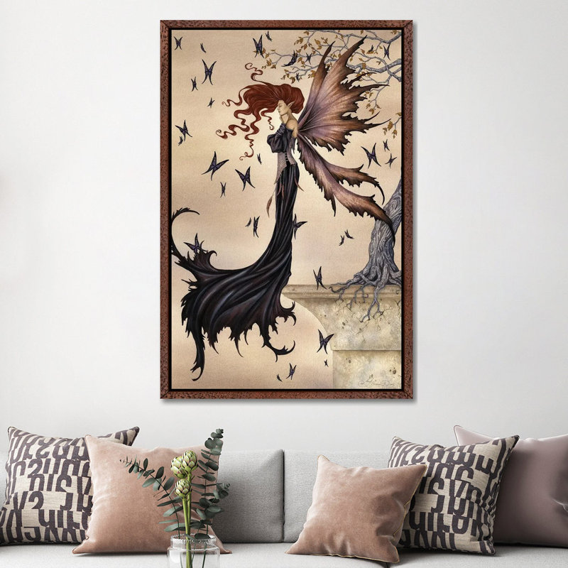 Mystique by Amy Brown - Print on Canvas, Classic Brown Wood Framed, 152.4cm H x 101.6cm W x 3.81cm D