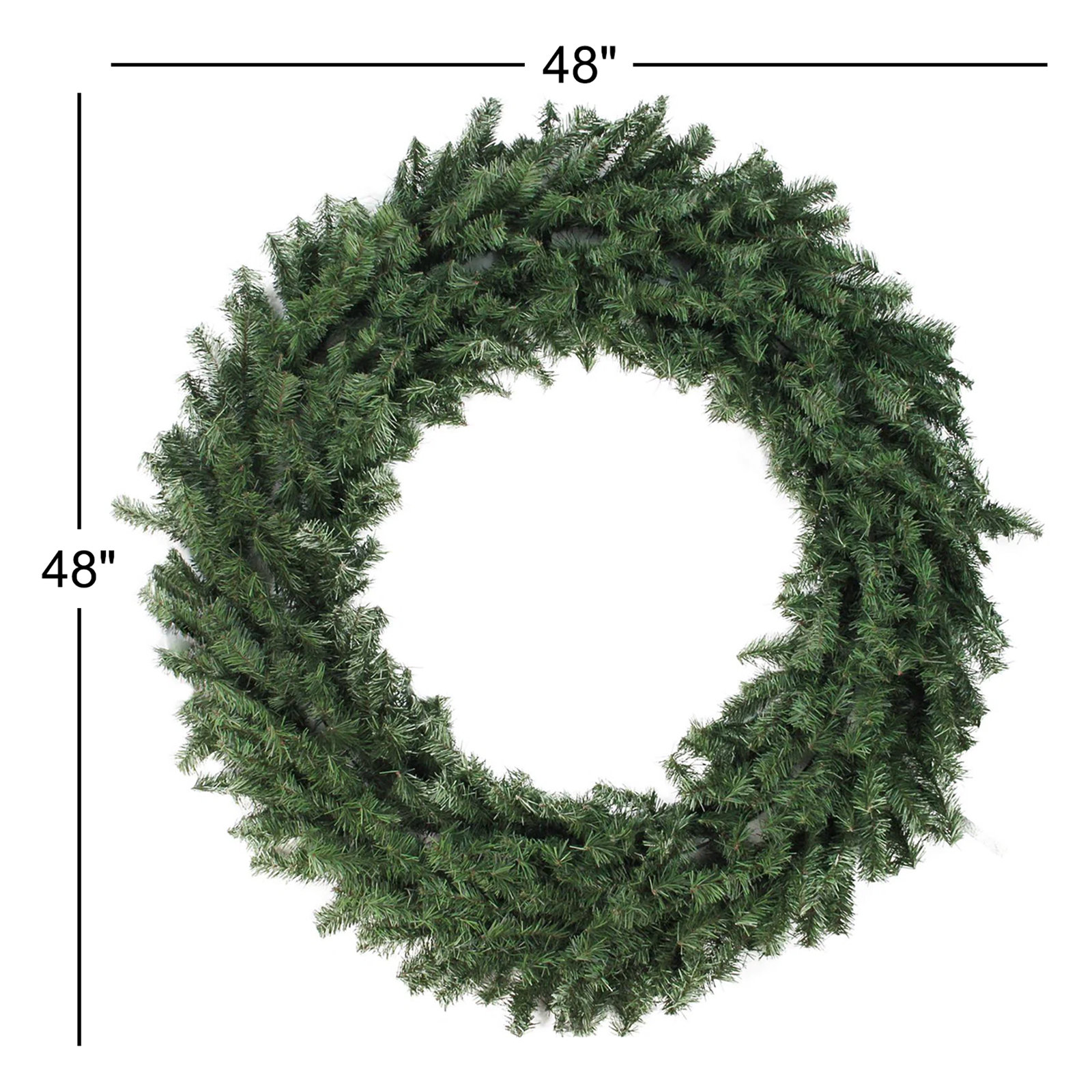 Canadian Canadian Pine Artificial Christmas Wreath, Green, 48" W x 48" H x 6" D
