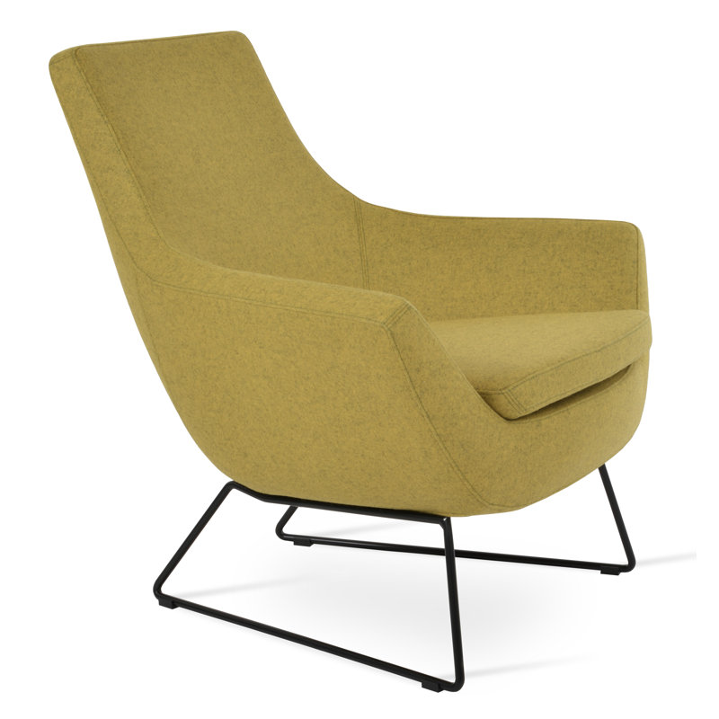 Rebecca Black Wire Lounge Chair, Amber Wool