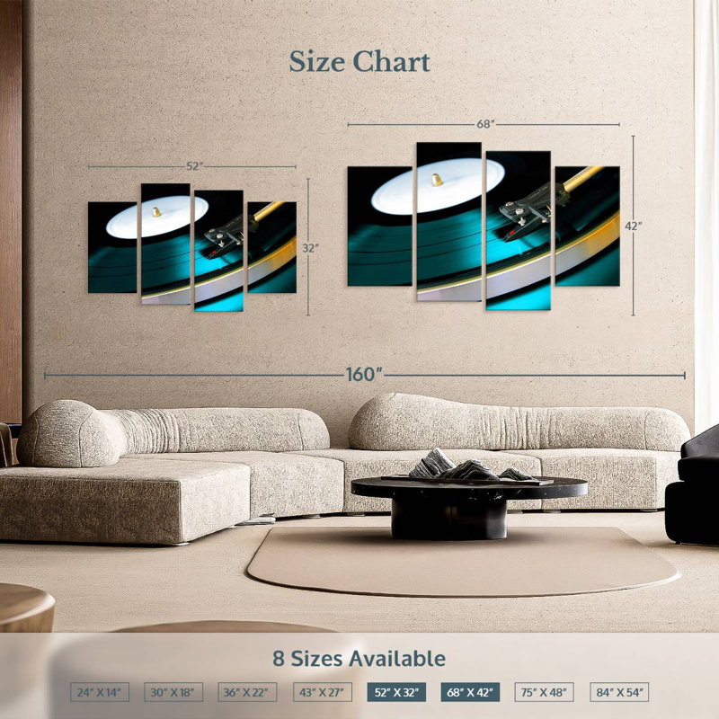 Abarca Playing Vinyl Record, 32" H x 52" W