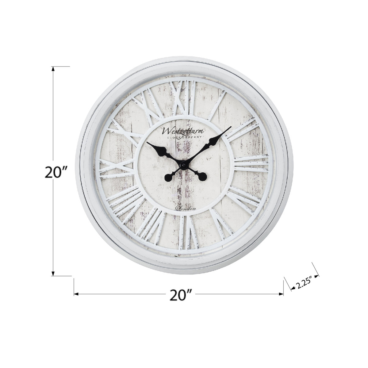 Ophelia & Co. 20" Round Wood Wall Clock White Traditional Clocks | Wayfair