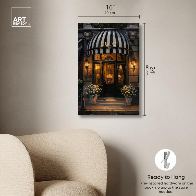 «Elegant Night Time Store Store Canvas» par Art Remedy, H 24 po x l 16 po, Toile tendue, Toile tendue