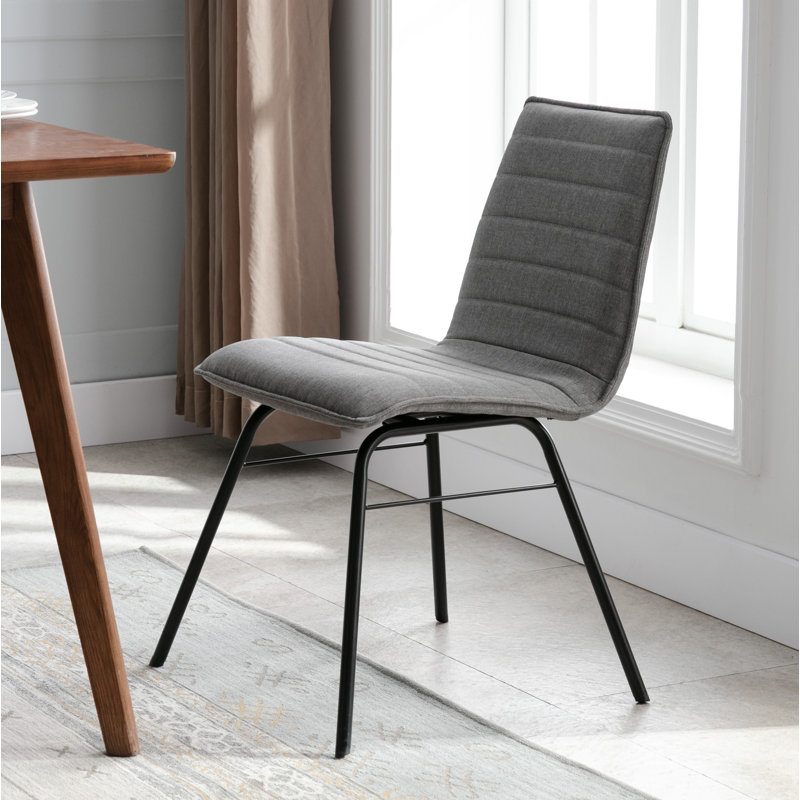 Chaise d'appoint rembourrée West Alton en gris anthracite