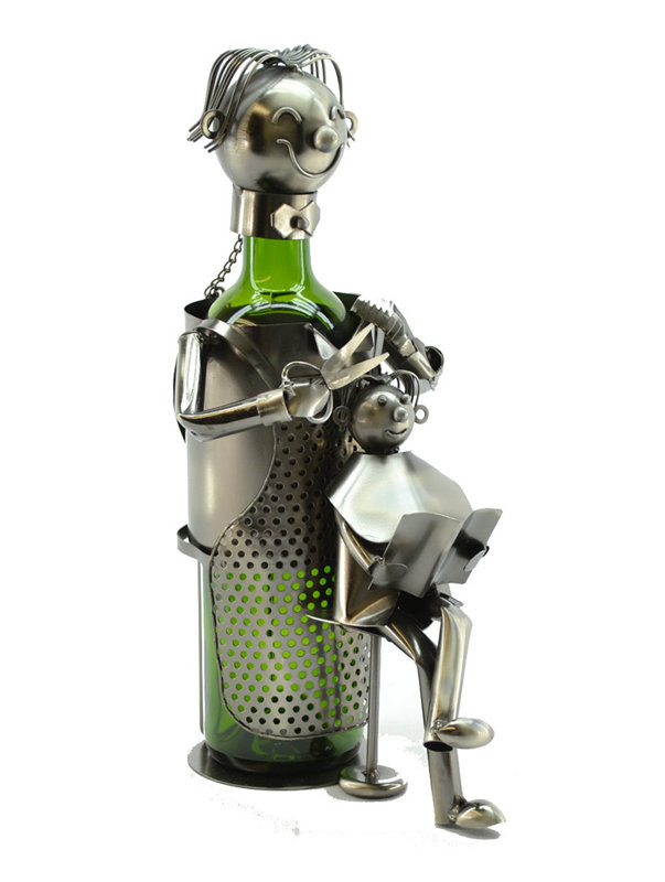 Hairdresser Tabletop Wine Bottle Rack in Silver