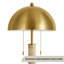Lampe de table moderne de 65 po à 2 lumières, fini or brossé, abat-jour en forme de dôme, accents marbrés et variateur à pédale, idéale pour le salon, la chambre ou le bureau.